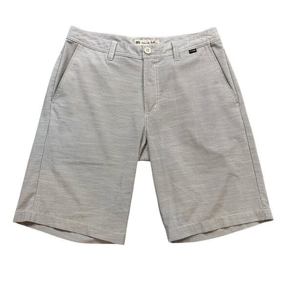 Travis Mathew Shorts Mens 30 Black White Stripe Stretch Flat Front Performance - Picture 1 of 12